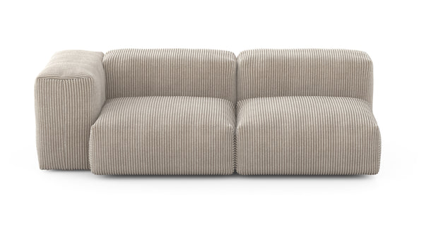 Preset two module chaise sofa - 78 x 37 - cord velour - platinum
