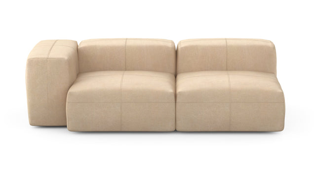 Preset two module chaise sofa - 78 x 37 - leather - beige