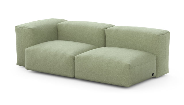 Preset two module chaise sofa - 78 x 37 - linen - olive