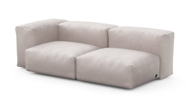 Preset two module chaise sofa - 78 x 37 - velvet - light grey