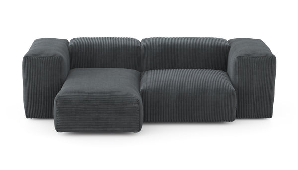 Preset two module chaise sofa - 82 x 45 - cord velour - dark grey