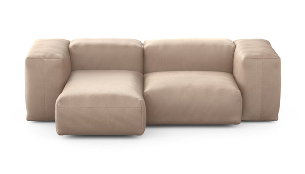 Preset two module chaise sofa - 82 x 45 - velvet - stone