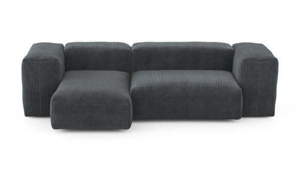 Preset two module chaise sofa - 90 x 45 - cord velour - dark grey