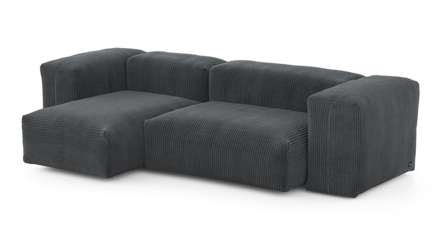 Preset two module chaise sofa - 90 x 45 - cord velour - dark grey