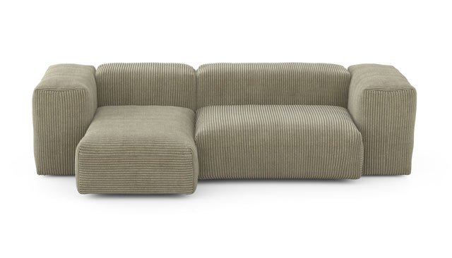 Preset two module chaise sofa - 90 x 45 - cord velour - khaki