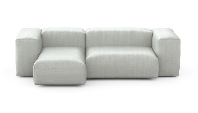 two module chaise sofa - herringbone - light grey - 94in x 37in