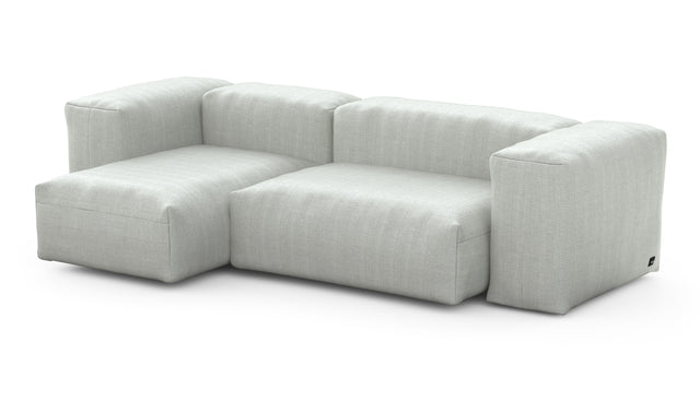 two module chaise sofa - herringbone - light grey - 94in x 37in