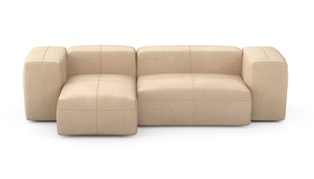 Preset two module chaise sofa - 90 x 45 - leather - beige