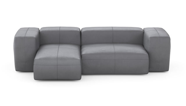 Preset two module chaise sofa - 90 x 45 - leather - dark grey