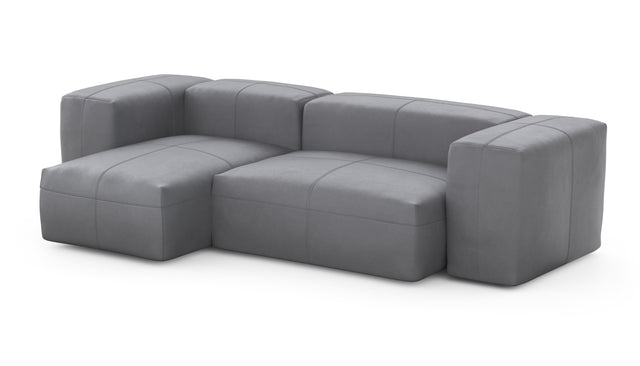 Preset two module chaise sofa - 90 x 45 - leather - dark grey