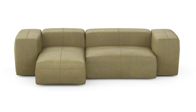 Preset two module chaise sofa - 90 x 45 - leather - olive