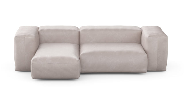 Preset two module chaise sofa - 90 x 45 - velvet - light grey