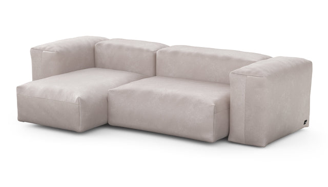 Preset two module chaise sofa - 90 x 45 - velvet - light grey