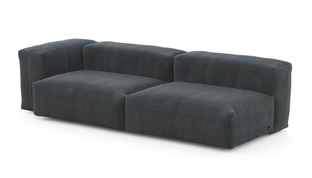 Preset two module chaise sofa - 94 x 37 - cord velour - dark grey