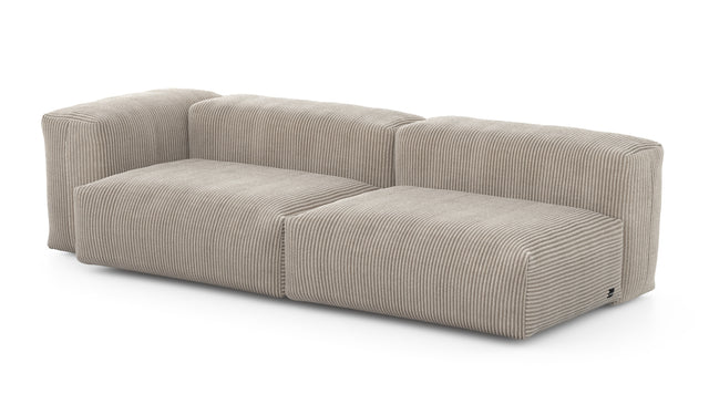 Preset two module chaise sofa - 94 x 37 - cord velour - platinum