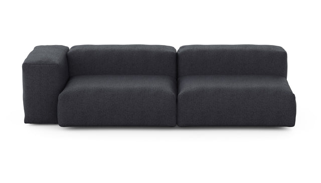 Preset two module chaise sofa - 94 x 37 - herringbone - dark grey