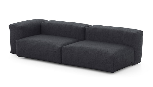 Preset two module chaise sofa - 94 x 37 - herringbone - dark grey