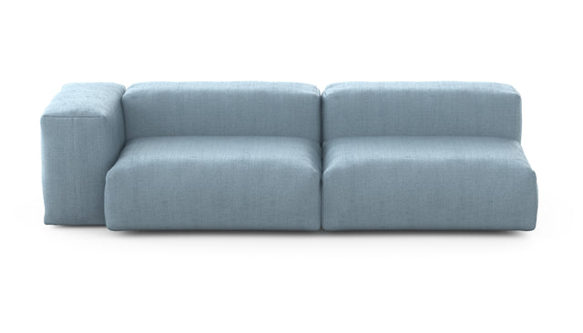 Preset two module chaise sofa - 94 x 37 - herringbone - light blue