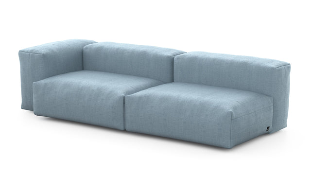 Preset two module chaise sofa - 94 x 37 - herringbone - light blue