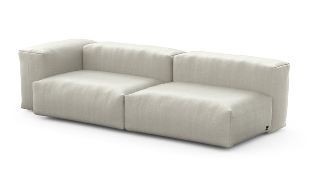 Preset two module chaise sofa - 94 x 37 - herringbone - stone