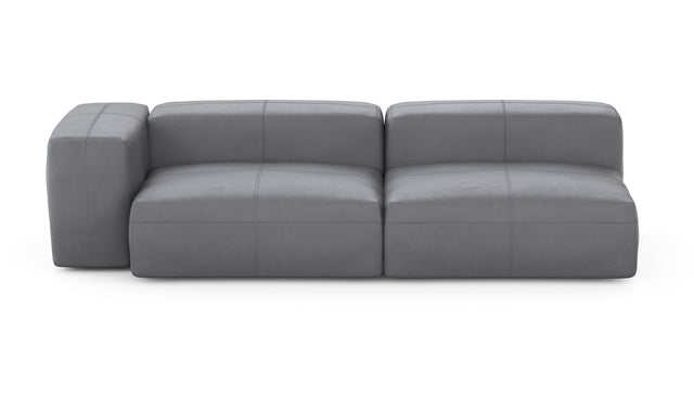 Preset two module chaise sofa - 94 x 37 - leather - dark grey