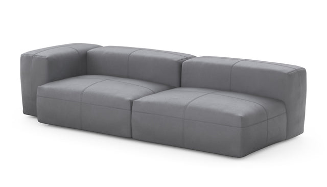 Preset two module chaise sofa - 94 x 37 - leather - dark grey