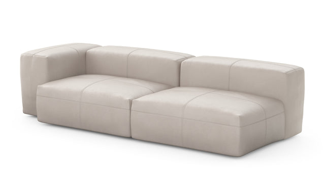 Preset two module chaise sofa - 94 x 37 - leather - light grey