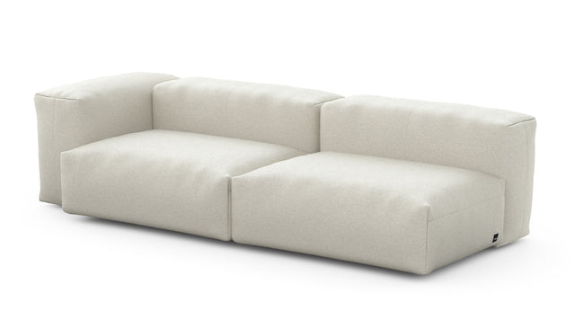 Preset two module chaise sofa - 94 x 37 - linen - platinum