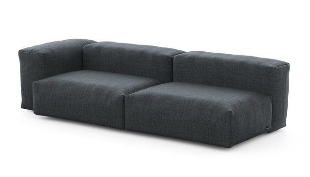 Preset two module chaise sofa - 94 x 37 - pique - dark grey