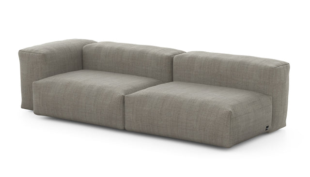 Preset two module chaise sofa - 94 x 37 - pique - stone