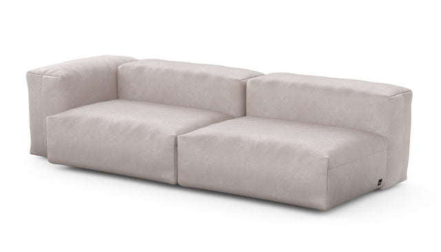 Preset two module chaise sofa - 94 x 37 - velvet - light grey