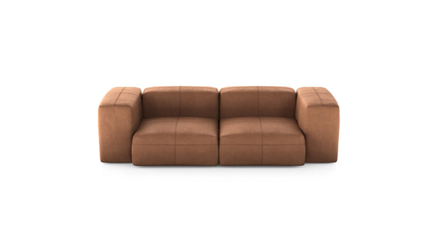 Preset two module sofa - leather - brown - 230cm x 115cm