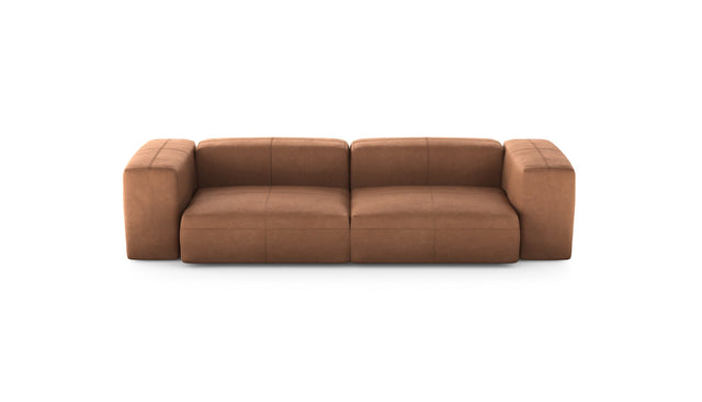 Preset two module sofa - leather - brown - 272cm x 115cm