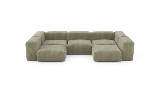 Preset u-shape sofa - cord velours - khaki - 314cm x 199cm