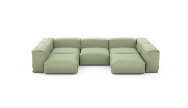 Preset u-shape sofa - linen - olive - 314cm x 199cm