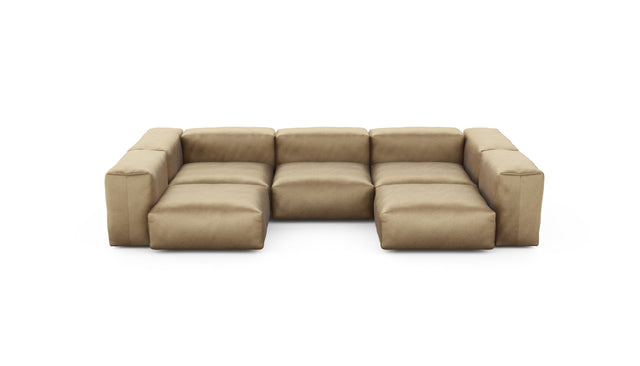 Preset u-shape sofa - velvet - caramel - 314cm x 199cm