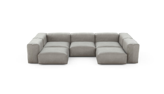 Preset u-shape sofa - velvet - light grey - 314cm x 199cm