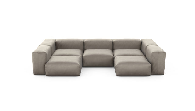 Preset u-shape sofa - velvet - stone - 314cm x 199cm