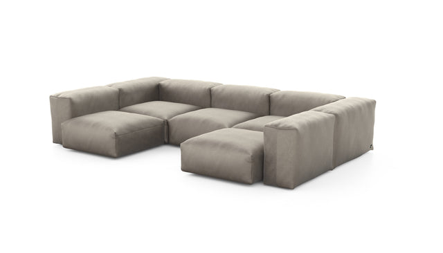 Preset u-shape sofa - velvet - stone - 314cm x 199cm