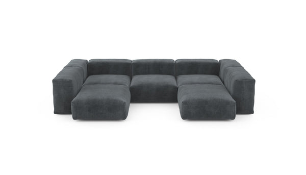 Preset u-shape sofa - cord velours - dark grey - 314cm x 220cm