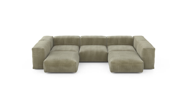 Preset u-shape sofa - cord velours - khaki - 314cm x 220cm