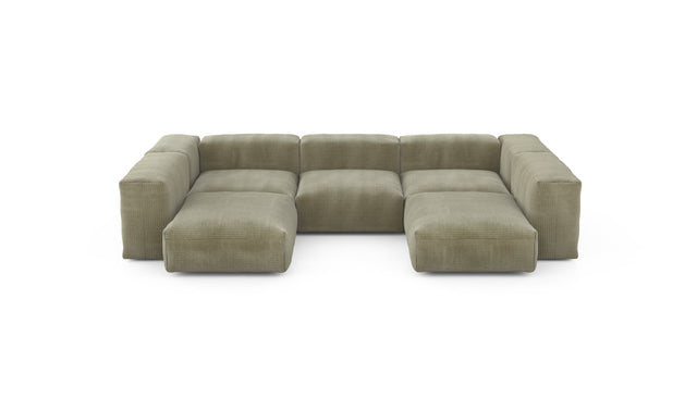 Preset u-shape sofa - cord velours - khaki - 314cm x 220cm