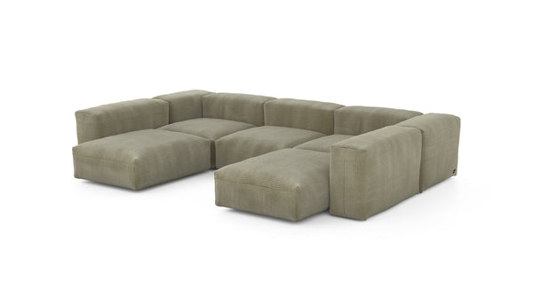Preset u-shape sofa - cord velours - khaki - 314cm x 220cm