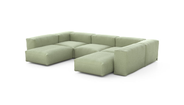 Preset u-shape sofa - linen - olive - 314cm x 220cm