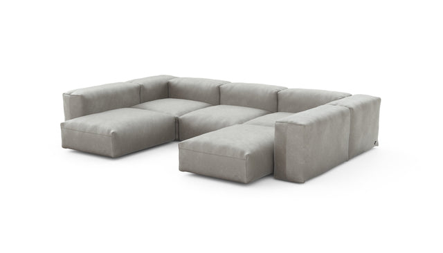 Preset u-shape sofa - velvet - light grey - 314cm x 220cm