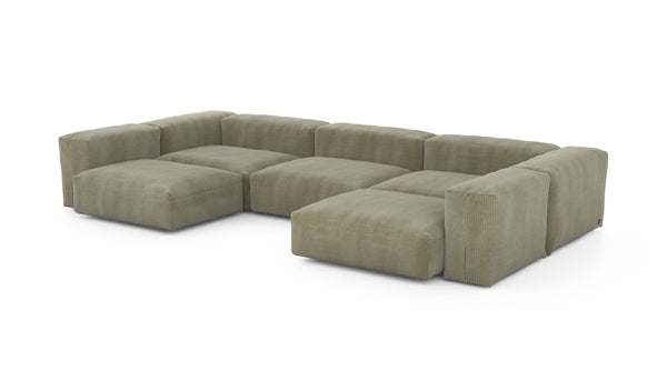 Preset u-shape sofa - cord velours - khaki - 377cm x 199cm