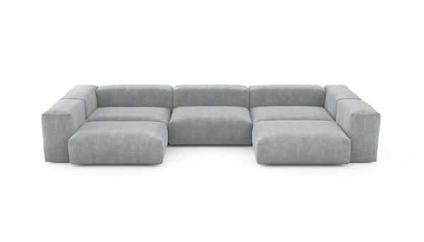 Preset u-shape sofa - cord velours - light grey - 377cm x 199cm