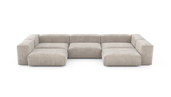Preset u-shape sofa - cord velours - platinum - 377cm x 199cm