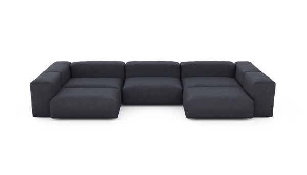 Preset u-shape sofa - herringbone - dark grey - 377cm x 199cm
