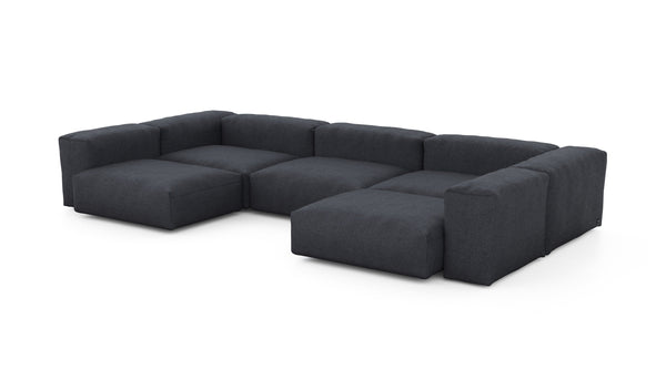 Preset u-shape sofa - herringbone - dark grey - 377cm x 199cm